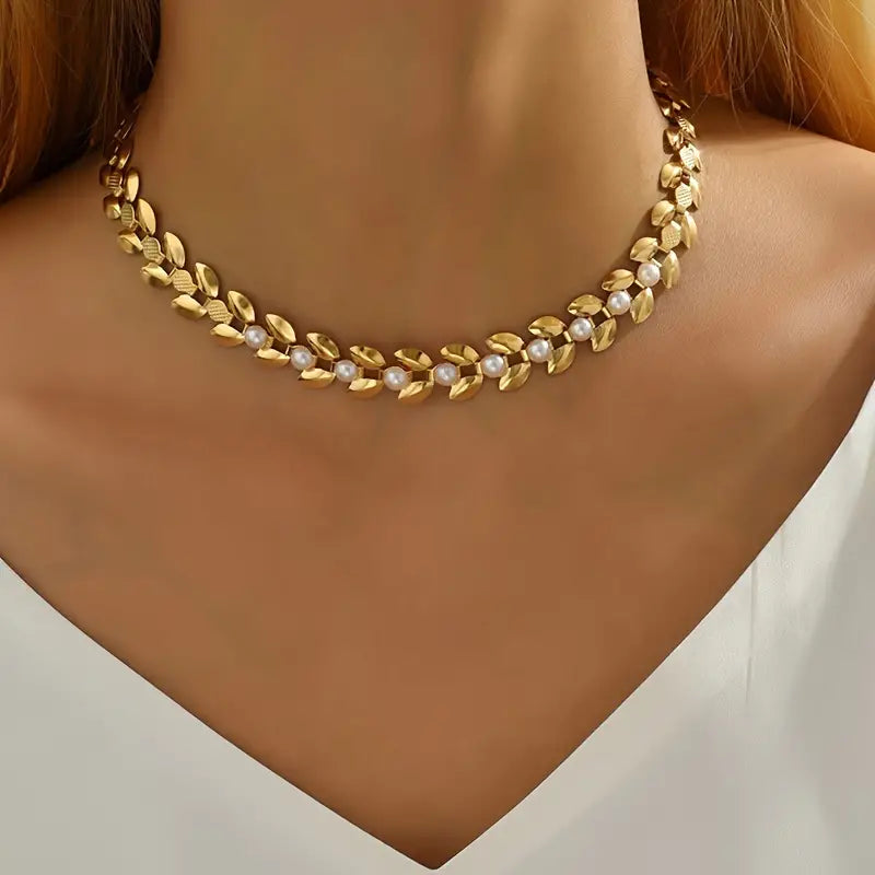 1pc Elegant Wheat Spike Shape Choker Necklace .