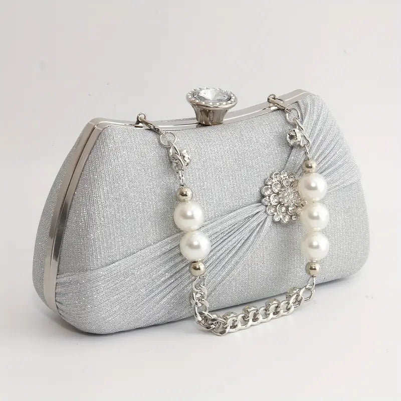 Pleated Badge Women'S Evening Bag.