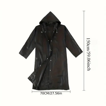 Stylish Black Waterproof Raincoat with Hood.