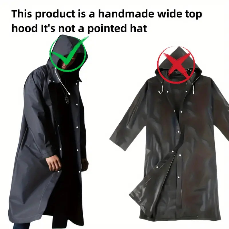 Stylish Black Waterproof Raincoat with Hood.