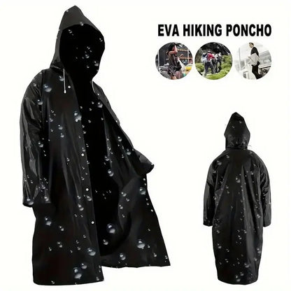 Stylish Black Waterproof Raincoat with Hood.