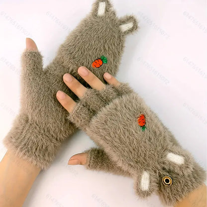 Short Plush Convertible gloves