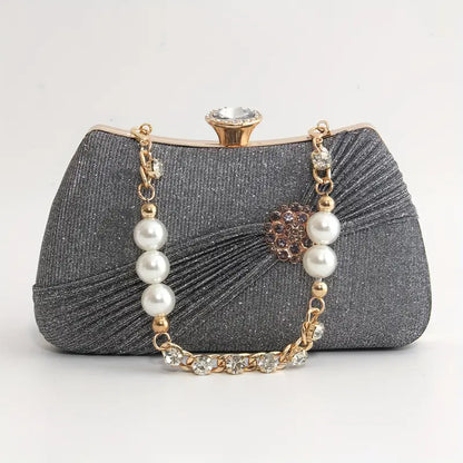 Pleated Badge Women'S Evening Bag.