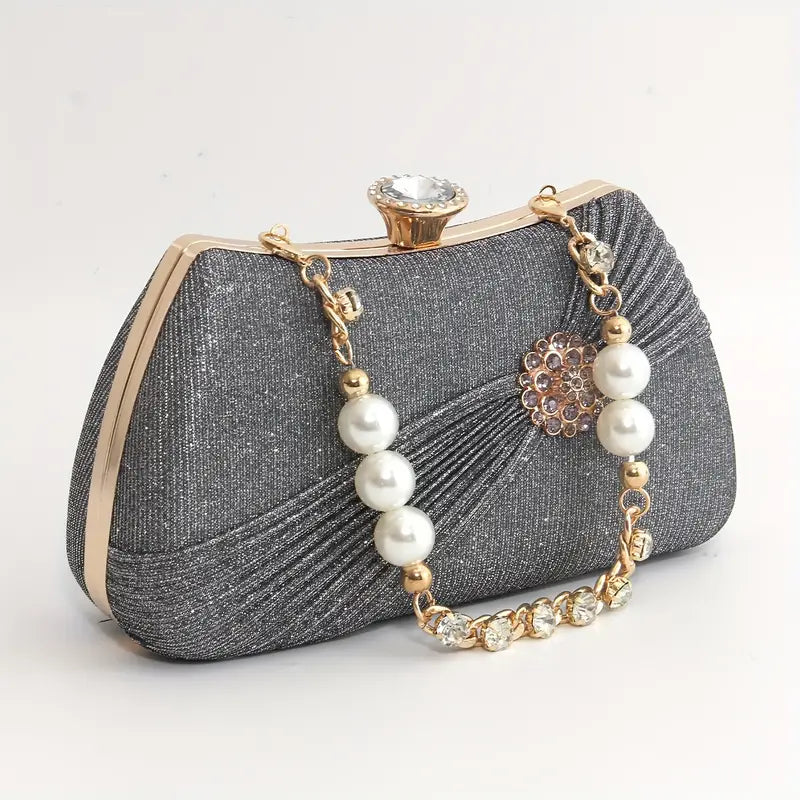 Pleated Badge Women'S Evening Bag.