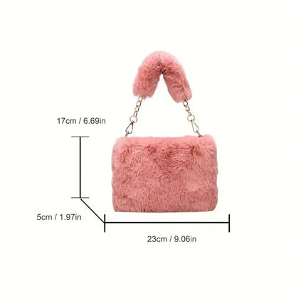 New Style Pearl Chain Plush Bag