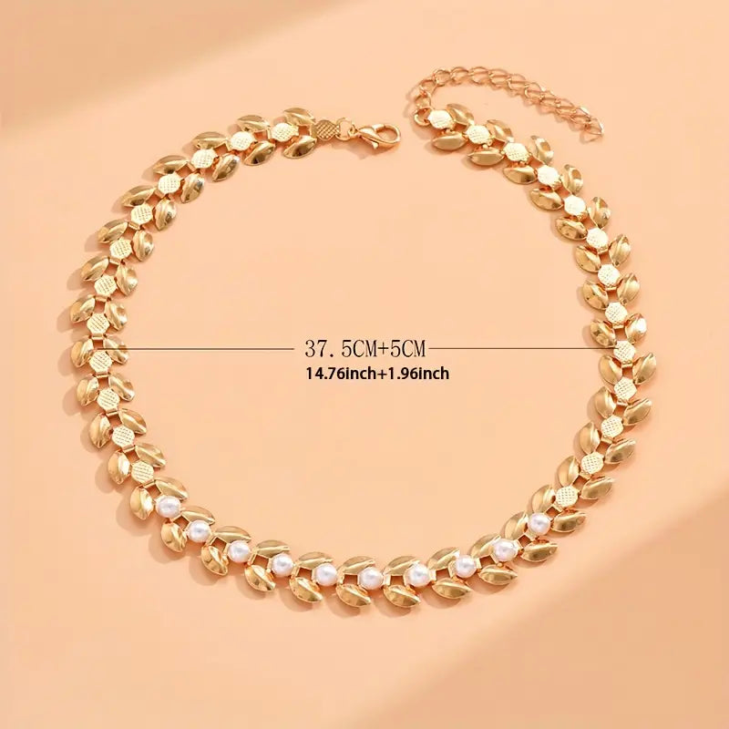 1pc Elegant Wheat Spike Shape Choker Necklace .