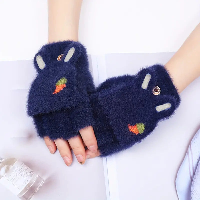 Short Plush Convertible gloves