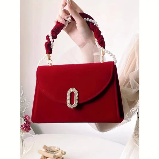 Elegant Velvet Handbag For Women.