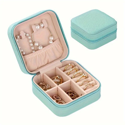 1pc Travel Jewelry Box - Portable Organizer For Rings, Earrings, Necklaces