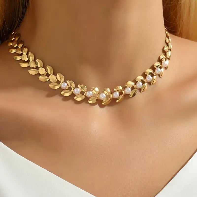 1pc Elegant Wheat Spike Shape Choker Necklace .