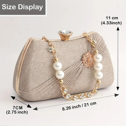 Pleated Badge Women'S Evening Bag.