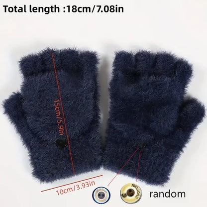 Short Plush Convertible gloves