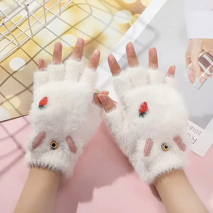 Short Plush Convertible gloves