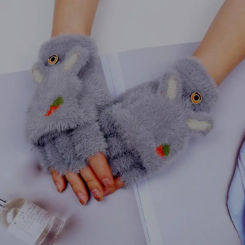 Short Plush Convertible gloves