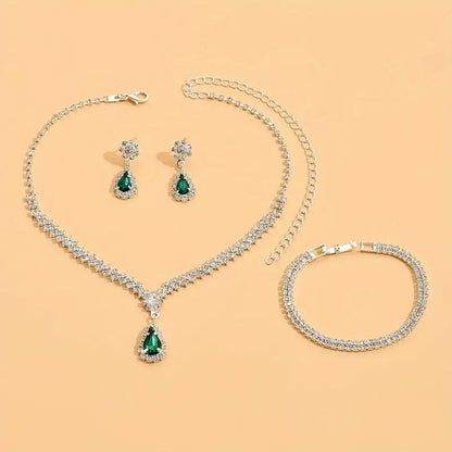 Boho-Chic 3pcs Jewelry Set with Cubic Zirconia.