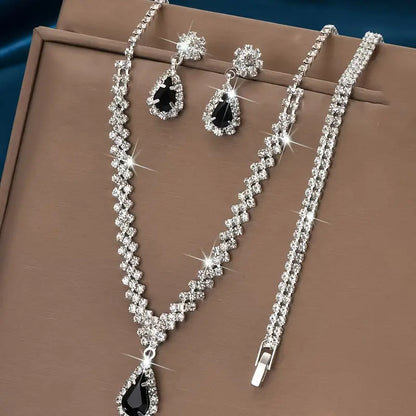 Boho-Chic 3pcs Jewelry Set with Cubic Zirconia.