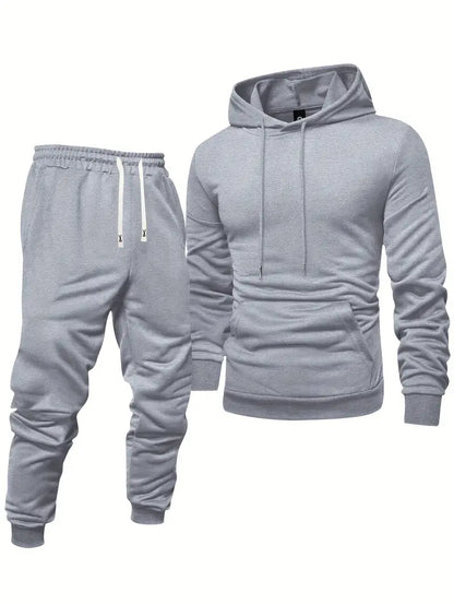 Men's Casual Sportswear Set - Long Sleeve Hoodie