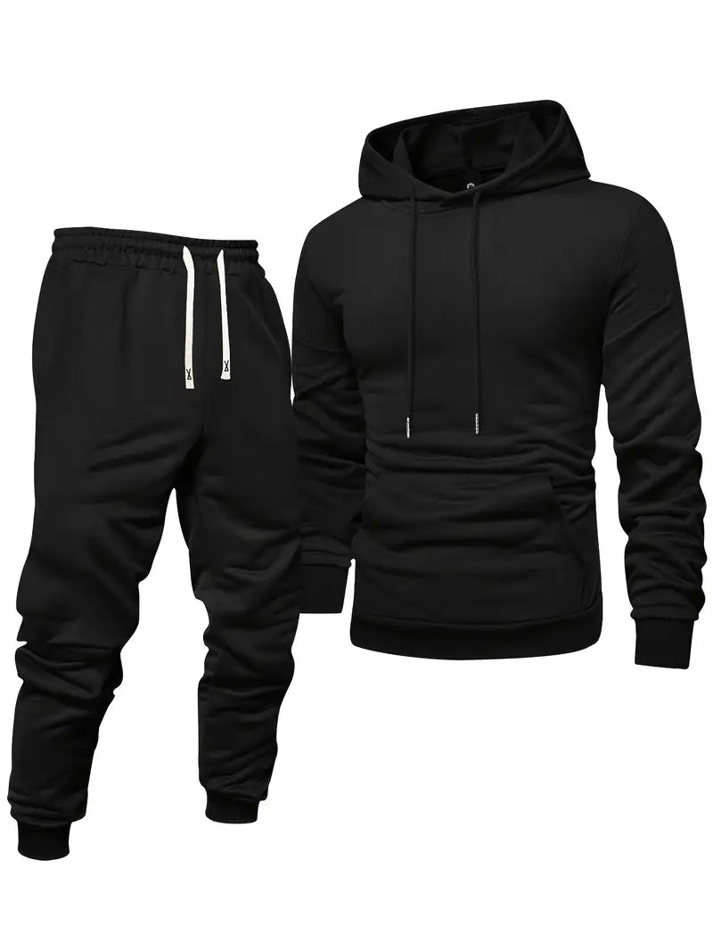 Men's Casual Sportswear Set - Long Sleeve Hoodie